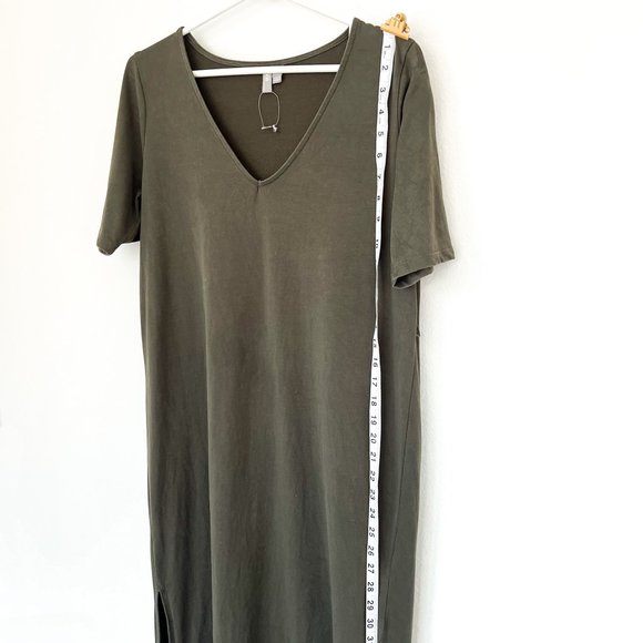 ASOS olive green belted maxi dress w/side slit 6 - Picture 8 of 9